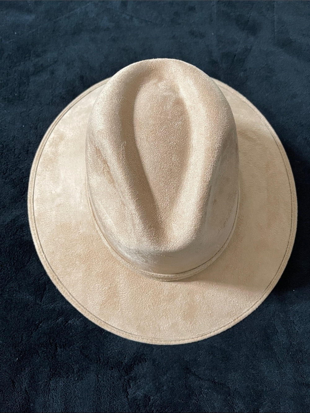 Beige Suede Cowgirl Hat